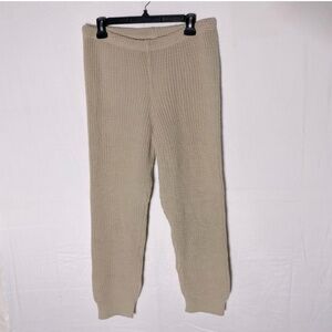 Women’s Tan Knit Joggers Sweatpants Activewear Loungewear Pants M